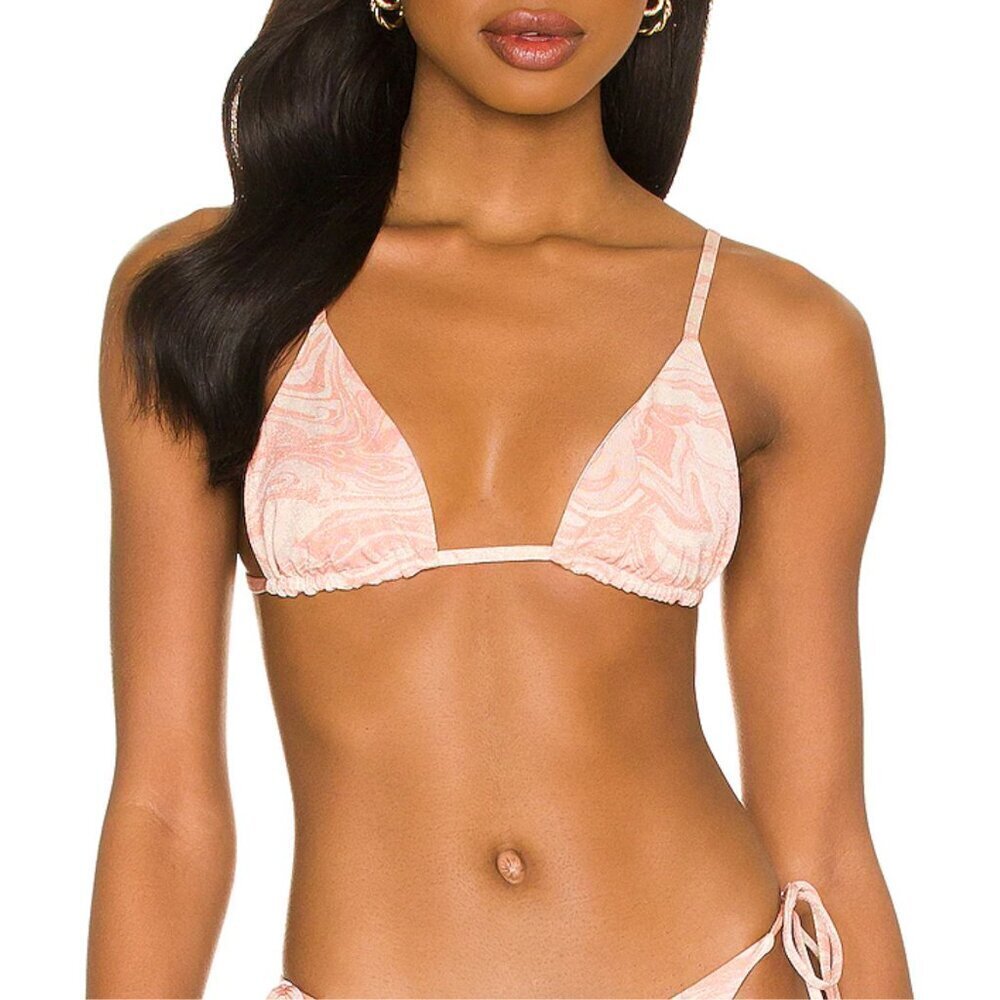 NWT L*Space Brittany Shimmer Triangle Bikini Top in All Swirled Up Sz. XL